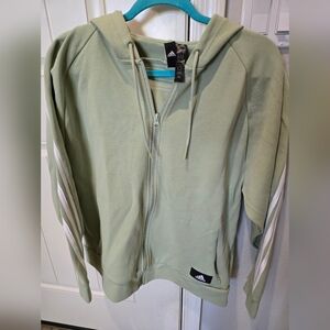 Women's Size XL, Adidas Sage Green Hoodie with White Accents